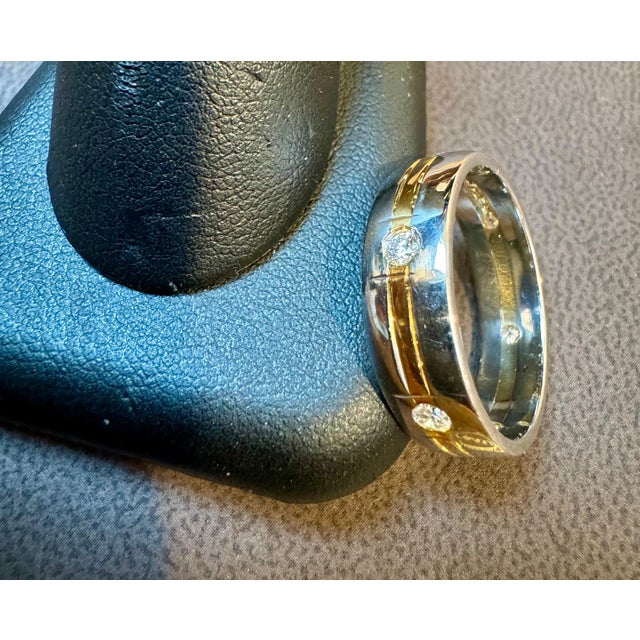 6 Flush Set Diamond Eternity Band in 950 Platinum, Two Tone, Size 10, Unisex For Sale - Image 12 of 18