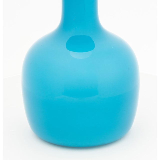 Kastrup Holmegaard Turquoise Blue Glass Vases, 2 For Sale - Image 10 of 10