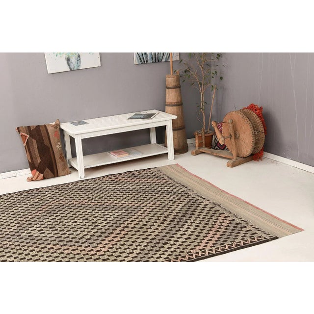 Mid 20th Century Decorative Vintage Embroidered Rug For Sale In Los Angeles - Image 6 of 7