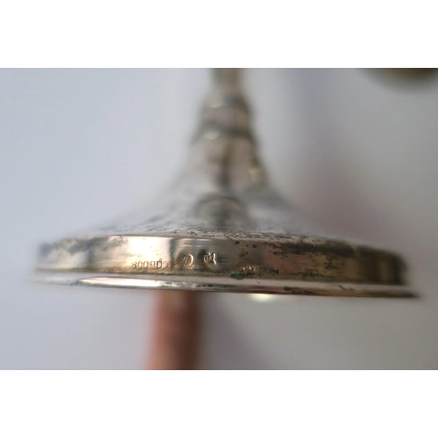 European Continental Silver Candlesticks Holders, Pair For Sale - Image 10 of 12