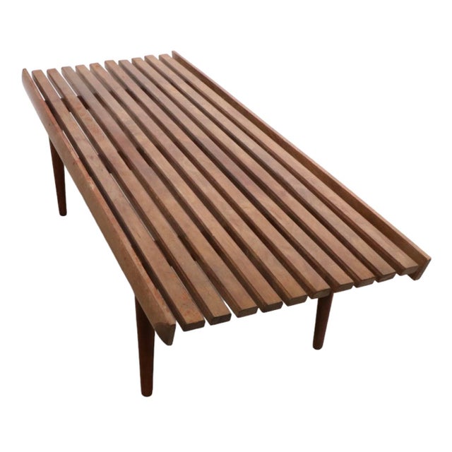 Mid Century Slat Bench Coffee Table Made in Yugoslavia C 1950/1960's For Sale - Image 13 of 13