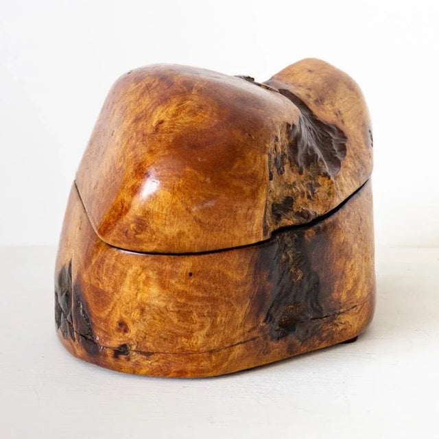 Postmodern Brutalist Burlwood Trinket or Jewelry Box For Sale - Image 9 of 12
