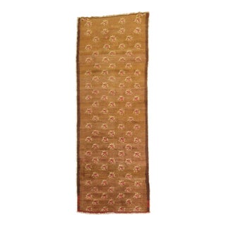 Early 21st Century Brown Turkish Floral Runner - 2'11" x 7'8" For Sale