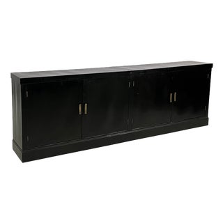Italian Art Deco Sideboard in Black Wood, 1930s For Sale