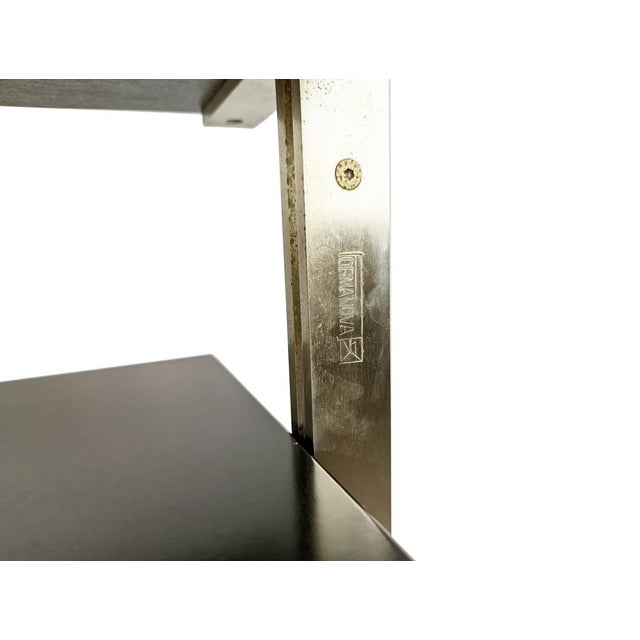 Brushed Steel & Stained Wood attributed to Giulio Moscatelli for Formanova, Italy, 1960s, Set of 2 For Sale - Image 14 of 18