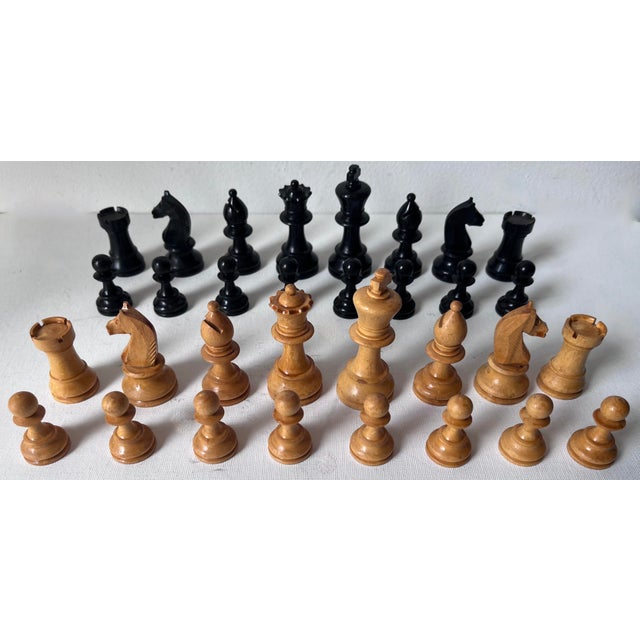 1940's French Wooden Chess Set+ Box-E.S. Lowe Co. For Sale - Image 9 of 9