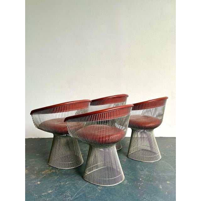 Knoll Vintage MCM Warren Platner for Knoll Chrome Dining Chairs - Set of 4 For Sale - Image 4 of 12