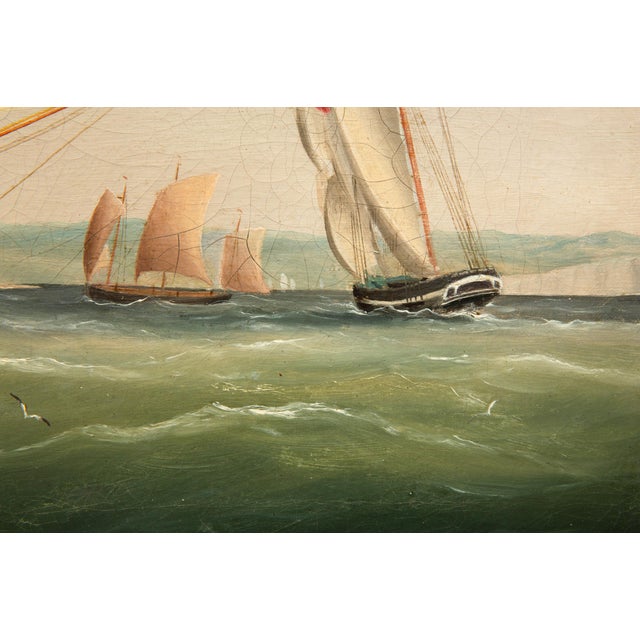 19th Century British Antique Sailing Ship Painting of “Ariel” at Sea by John Murday For Sale - Image 6 of 18