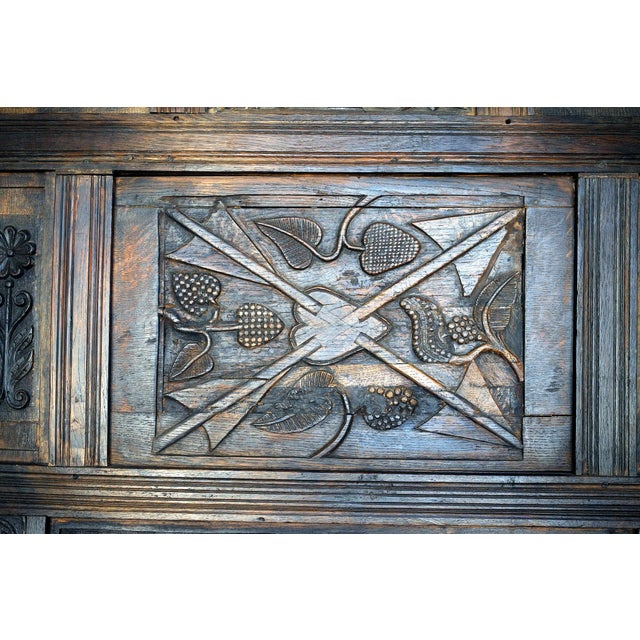Antique Carved Oak Jacobean / Tudor-Style Panel For Sale - Image 4 of 9