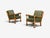 Mid-Century Modern Henning Kjaernulf Style, Lounge Chairs, Oak, Fabric, Denmark, 1970s For Sale - Image 3 of 12