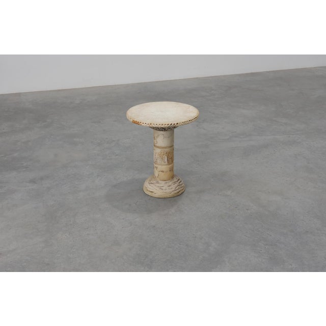 Early 20th Century Carved Alabaster Pedestal with Engraved Figures, Italy, 1900s For Sale - Image 5 of 11