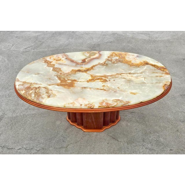 1970s Art Deco Inspired Coffee Table with Onyx Top by Hohnert Design, 1970s For Sale - Image 5 of 16