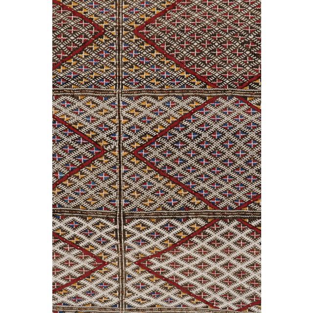 1950s 1950s Vintage Zayane Moroccan Kilim in Polychromatic Tribal Patterns by Rug & Kilim For Sale - Image 5 of 6