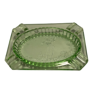 Green Uranium Glass Golf Ashtray