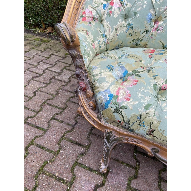 Green Louis XVI Style Sofa in Green For Sale - Image 8 of 13
