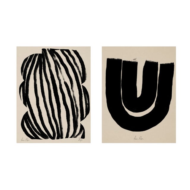 2020s Contemporary Minimalist Abstract Giclee Prints, Framed - a Pair For Sale - Image 5 of 6