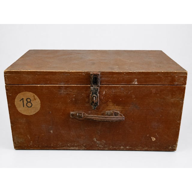 Vintage French Wooden Storage Box, 1930s For Sale - Image 4 of 4