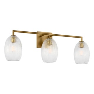 Hable by Visual Comfort Studio Serafina 3-Light Vanity Sconce in Satin Brass Gold Finish For Sale
