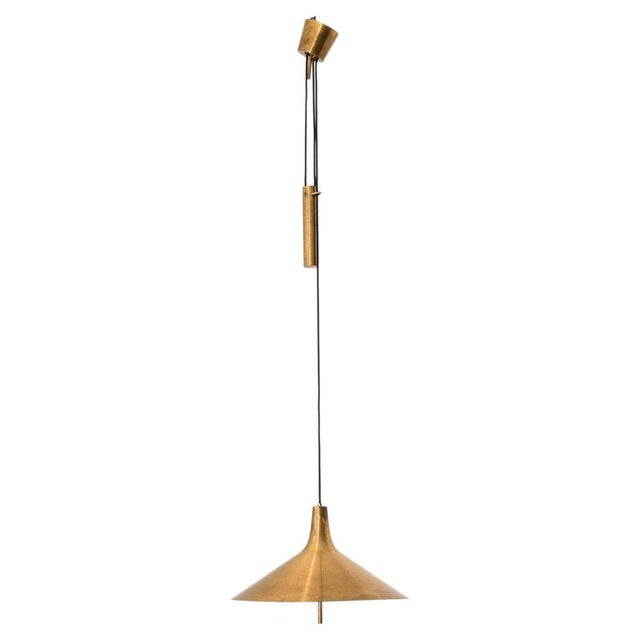 Metal Scandinavian Modern Ceiling Lamp in Brass by Thomas Valentiner, 1960s For Sale - Image 7 of 7