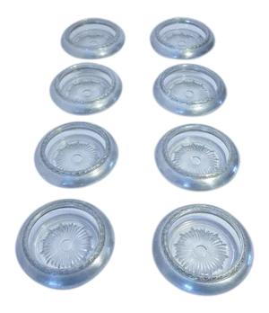 Vintage Pewter & Glass Coasters - Set of 8