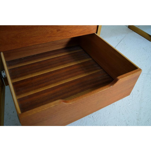 Yellow Mid Century Vanity & Mirror For Sale - Image 8 of 13