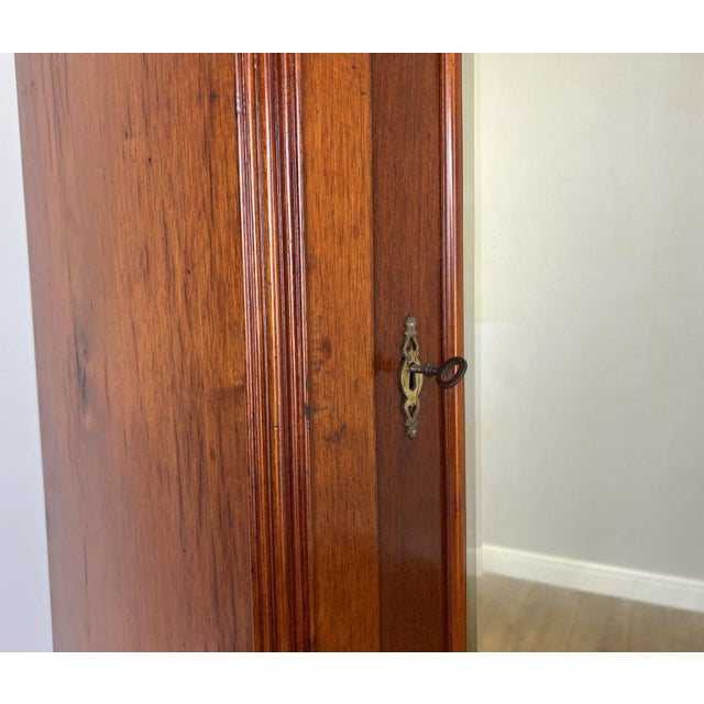 Brown Antique French Style Carved Mahogany Mirrored Wardrobe For Sale - Image 8 of 17