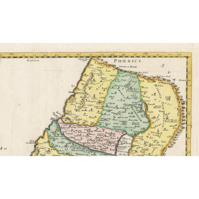 Holy Land Map of the Twelve Tribes of Israel, 1696 For Sale - Image 6 of 9