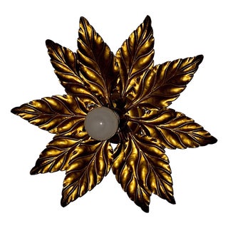 Mid-Century Modern Florentine Gold-Plated Ceiling Light by Hans Kögl, 1960s For Sale