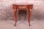 French Provincial Baker Furniture French Provincial Louis XV Walnut and Burl Wood Tea Table, Newly Refinished For Sale - Image 3 of 13