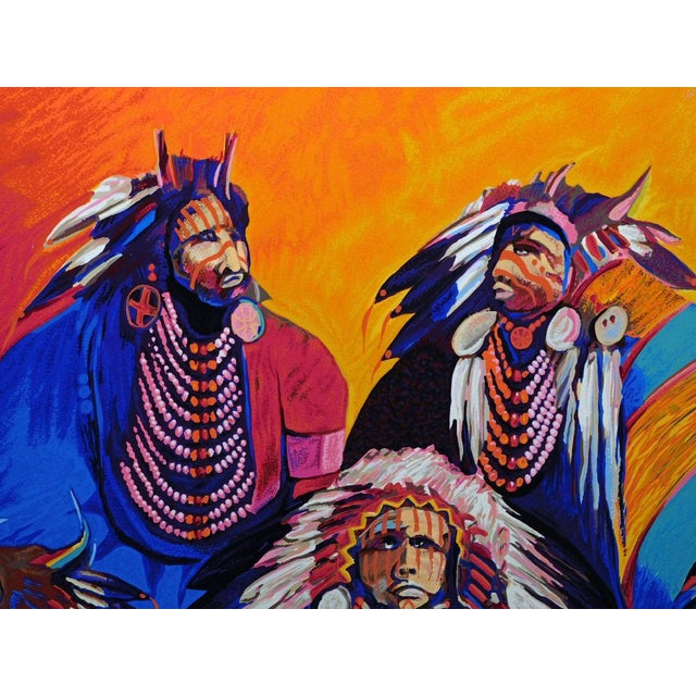 Paper 1990s Earl Biss "Land of the Free Home of the Brave" Hand Signed Serigraph For Sale - Image 7 of 9