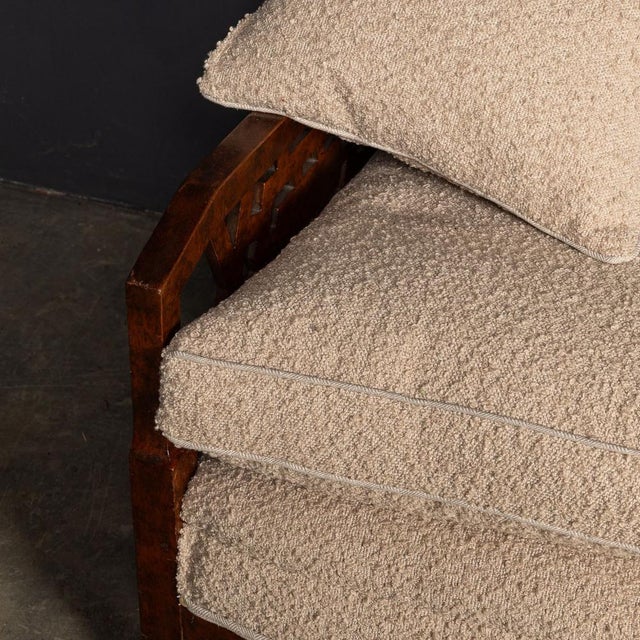 Victorian Sofa and Amchairs in Bergere and Dappled Walnut, 1890s, Set of 3 For Sale - Image 12 of 18