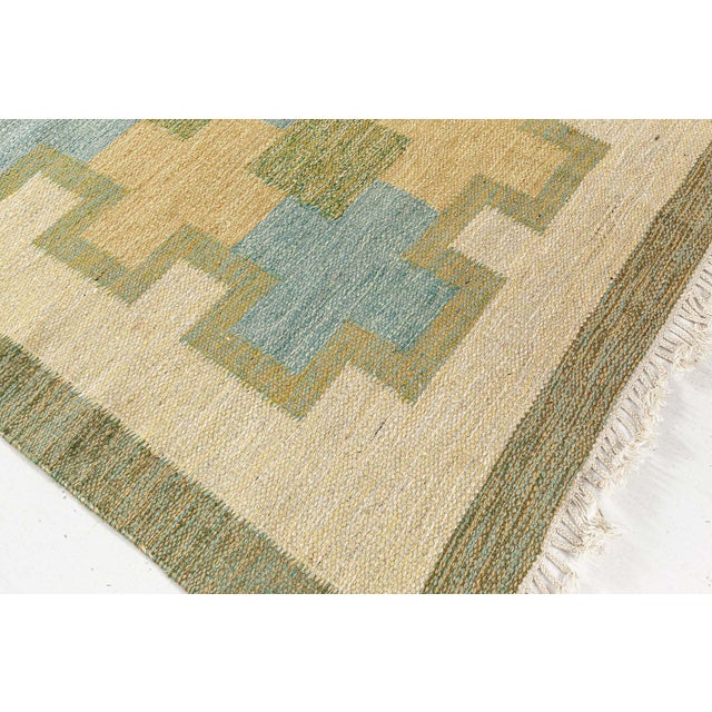 Doris Leslie Blau Vintage Swedish Flat Woven Rug by Kerstin Persson Signed 'KP' For Sale In New York - Image 6 of 7