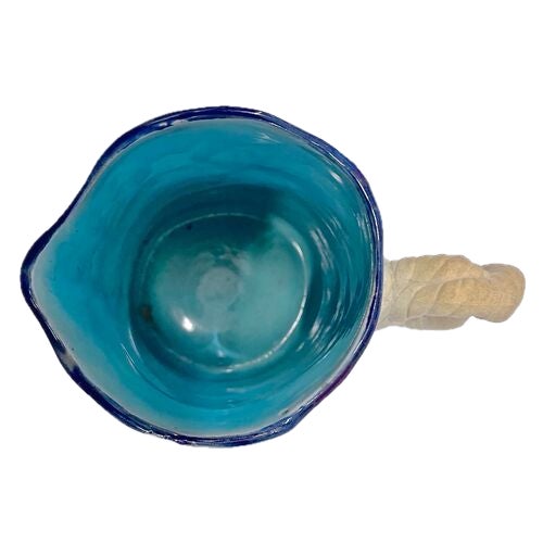 1900 - 1909 Antique Majolica Rope Pitcher For Sale - Image 5 of 7