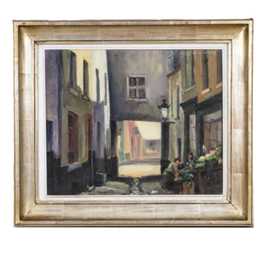 F. Jorwitz, Brussels Street Scene, 20th Century, Oil Painting, Framed