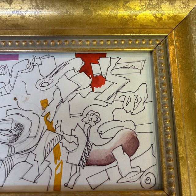 1950’s original abstract expressionist marker drawing/ watercolor painting. Measures 7x5 or 11.5x9.5 framed. Check out my...