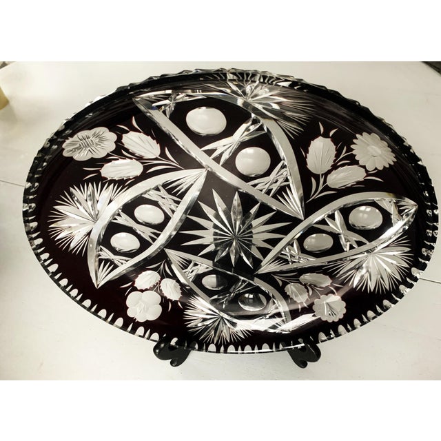 Crystal Plate Handmade in Dark Fillet and Clear, 1970s For Sale - Image 4 of 18