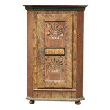 Hand-Painted Folk Wardrobe, Southern Germany, 1845 For Sale