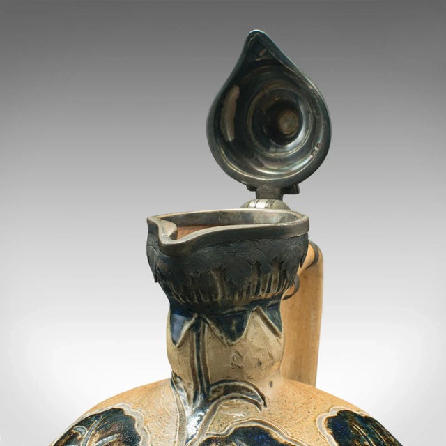 1871's English Antique Decorative Ceramic Flagon For Sale - Image 9 of 12