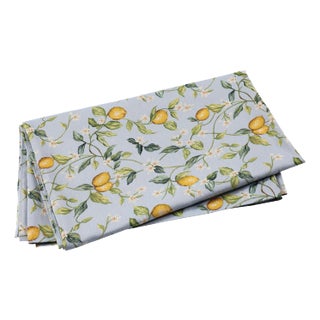 Tavola Lemons with White Flowers Tablecloth For Sale