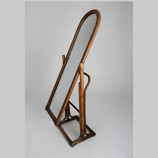 1960s Vintage French Rattan Cheval Mirror, 1960s For Sale - Image 5 of 18