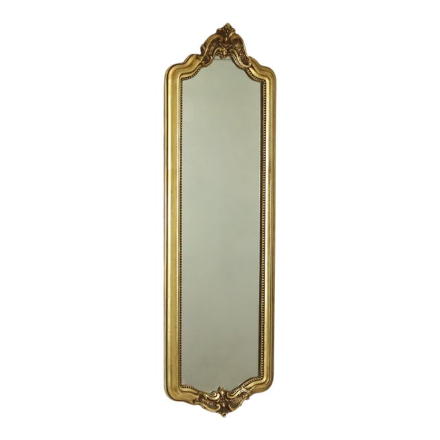 Vintage Baroque Classic Narrow Mirror in Gold, 1960s For Sale - Image 9 of 17