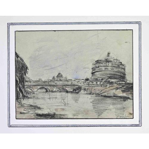 Pencil, charcoal and pastel drawing on paper. Hand signed in the lower right. Matted, in very good condition. This piece...