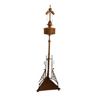 Illuminate Your Home With a True Masterpiece of Historic Design: A Rare Stunning 1890 Late Victorian and Art Nouveau Floor Lamp. For Sale