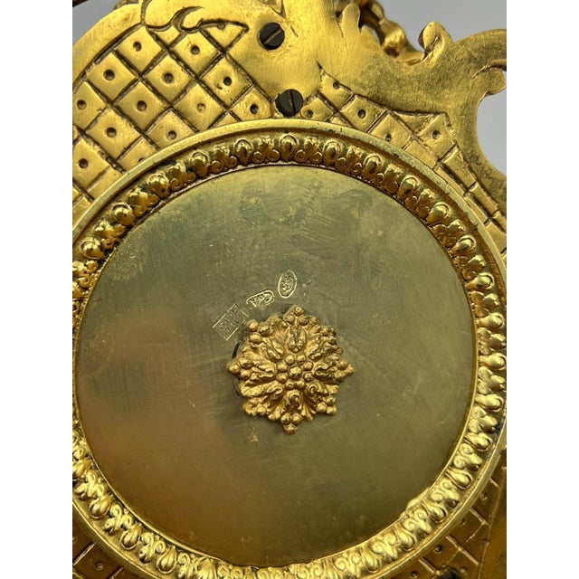 Vintage Rococo Mantel Clock in Brass For Sale - Image 10 of 14