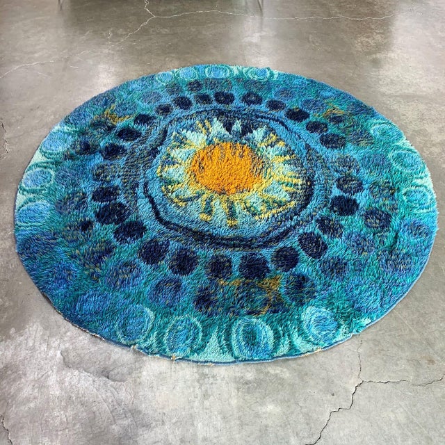 Round Vintage Rya Rug Chairish