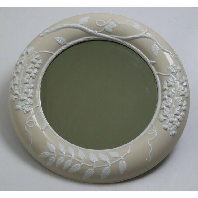 Ceramic Wall Mirror with Lilac Motif For Sale - Image 4 of 5