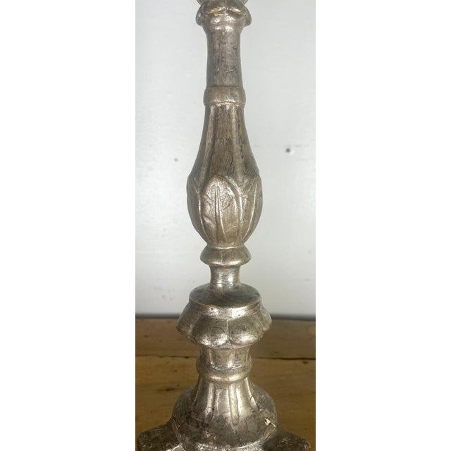 Neoclassical 19th Century Italian Silver Gilt Neoclassical Hand-Carved Candlesticks For Sale - Image 3 of 10
