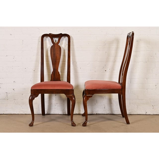 Henredon Queen Anne Solid Mahogany Side Chairs or Dining Chairs, Set of Four For Sale - Image 9 of 12