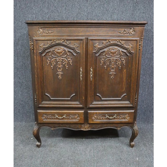 Louis XV Style Carved Oak Linen Chest For Sale - Image 9 of 9