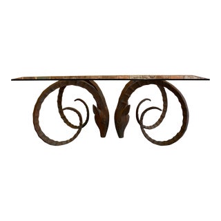 Mid 20th Century Ibex Rams Head Dining Table After Alain Chervet For Sale